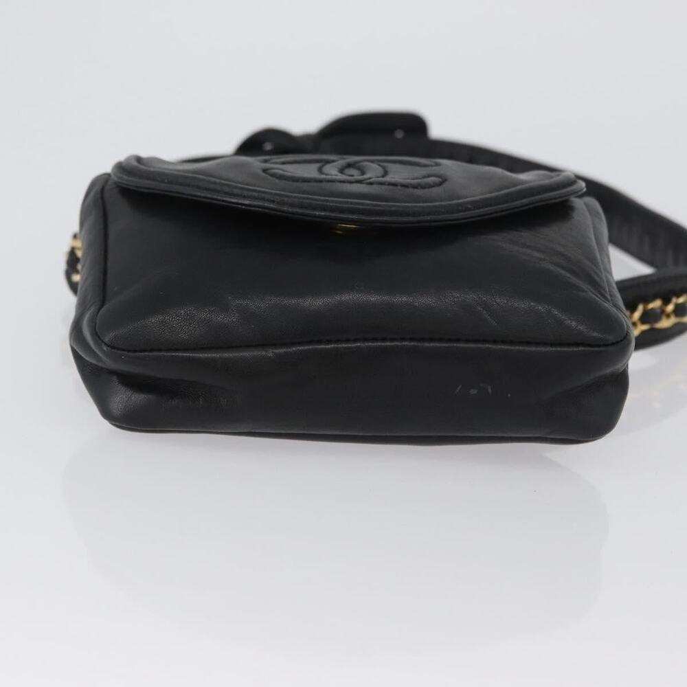 Chanel Lambskin CC Logo Chain Waist Bag Black - Picture 4 of 12